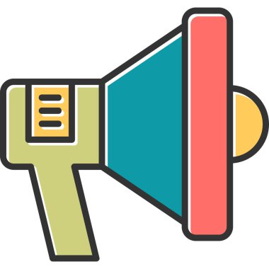 Megafon ikonu vektör illüstrasyonu