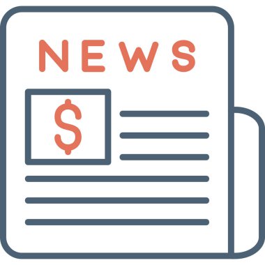 Haberler. Web simgesi basit illüstrasyon