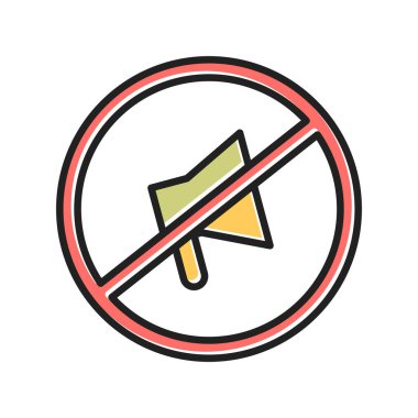 Muted, Circle, web icon, vector illustration