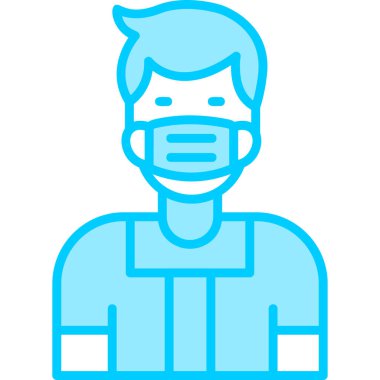 Yüz maskeli adam ikonu, covid-19