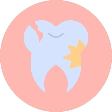 graphic cartoon art illustration of caries Tooth