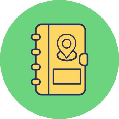 Address Book with Location pin. web icon simple illustration