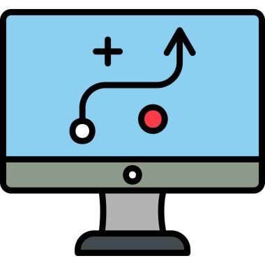 Bilgisayar ekranında strateji oku 