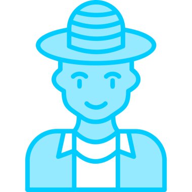 Çiftçi. Web simgesi basit illüstrasyon