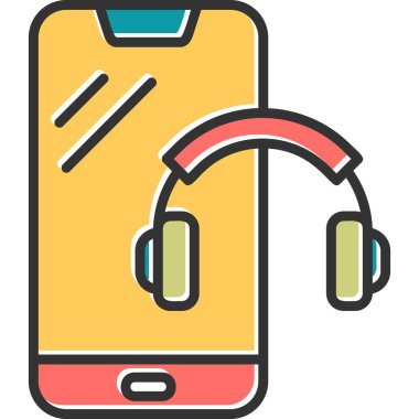 Kulaklık. Web simgesi basit illüstrasyon