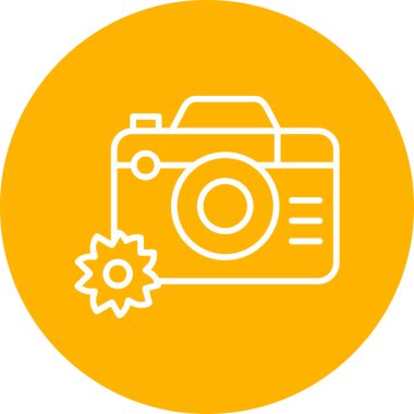 Fotoğraf Kamerası Simgesi. Vektör İllüstrasyonu