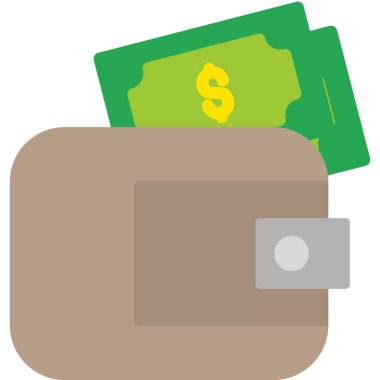 Cüzdan. Web simgesi basit illüstrasyon