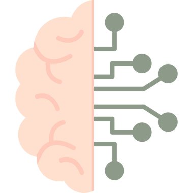  Beyin ikonu. Basit resimleme