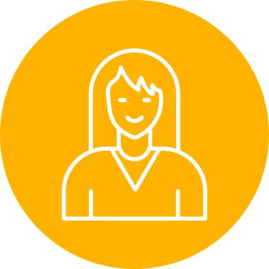 female internet user, graphic woman logo, simple icon for web page 