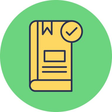 Kitap denetimi simgesi, modern tasarım illüstrasyonu