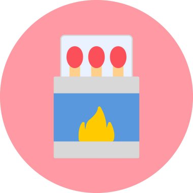 Kibrit. Web simgesi basit illüstrasyon