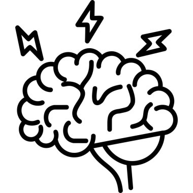 beyin ikonu vektör illüstrasyonu