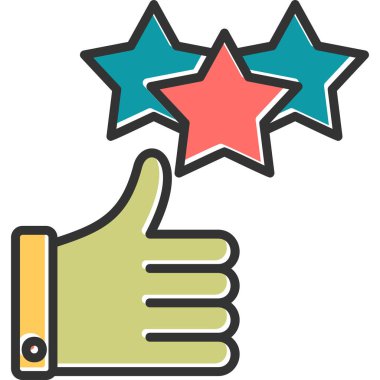 Başparmak yukarı. Web simgesi basit illüstrasyon