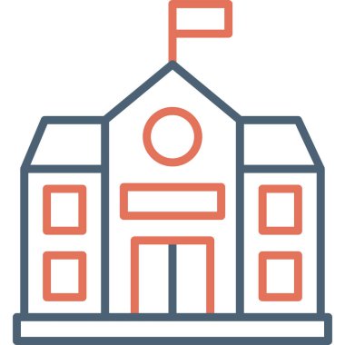 Bina. Web simgesi basit illüstrasyon