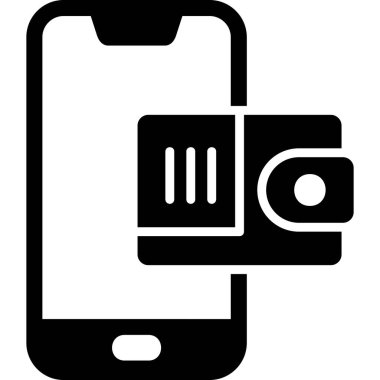 Cep telefonu cüzdanı. Web simgesi basit illüstrasyon