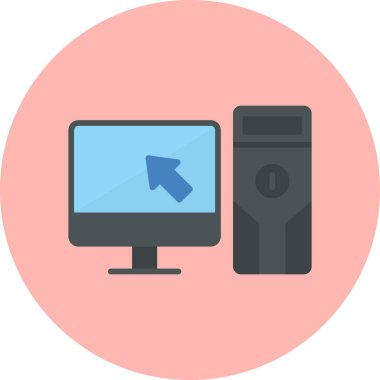 Bilgisayar modern simgesinin vektör illüstrasyonu