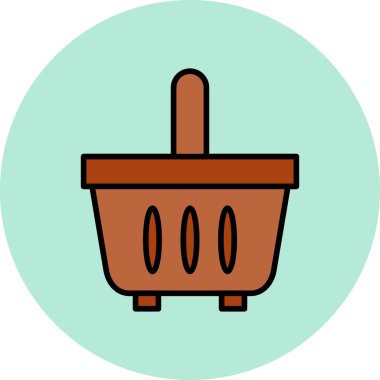 Alışveriş sepeti simgesi, vektör illüstrasyonu basit tasarım