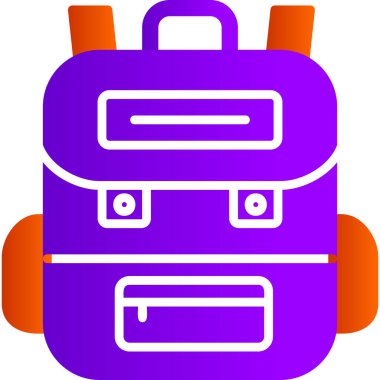 Sırt çantası. Web simgesi vektör illüstrasyonu