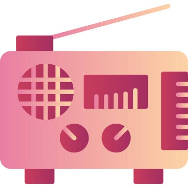 Radyo. Web simgesi basit illüstrasyon