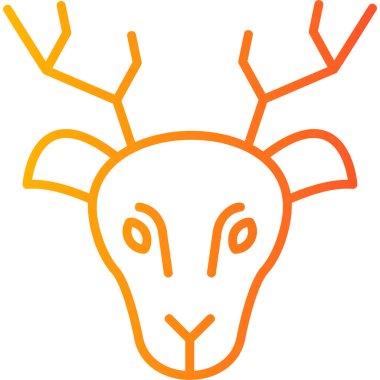 Geyik. Web simgesi basit illüstrasyon