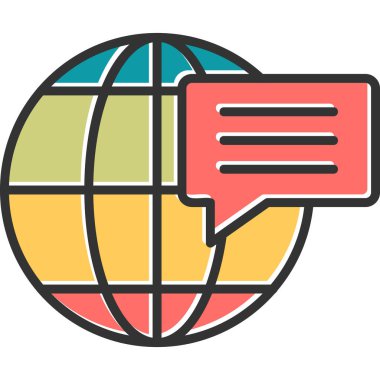 küresel iletişim. Basit resimleme