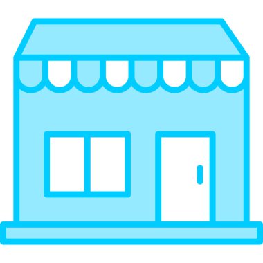 Dükkan. Web simgesi vektör illüstrasyonu