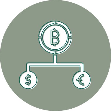 Para birimi simgesini basit tasarımla böl 