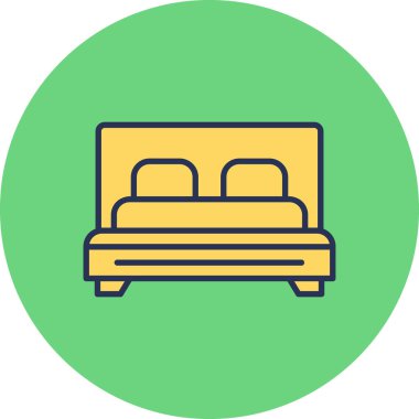 Yatak modern simgesinin vektör illüstrasyonu