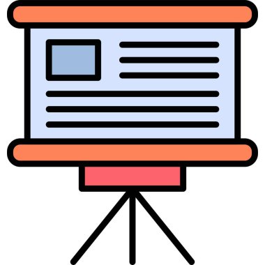 iş sunumu düz vektör simgesi