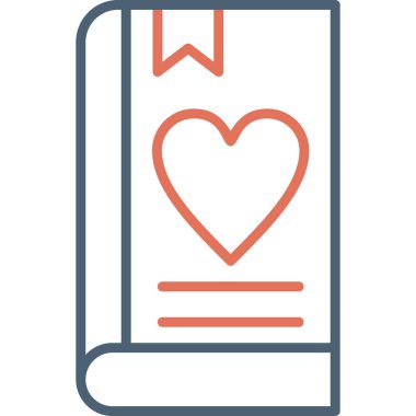 Aşk kitabı ikonu, modern tasarım illüstrasyonu