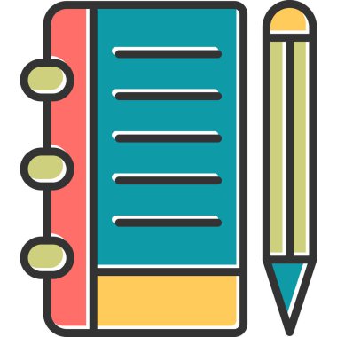 Not defteri web simgesi, vektör çizim