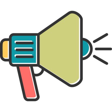 Megafon ikonu vektör illüstrasyonu