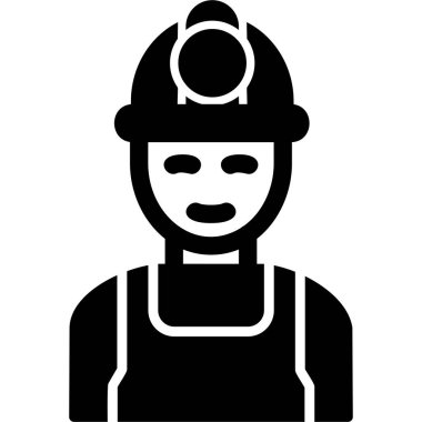 İşçi modern simge, vektör illüstrasyonu