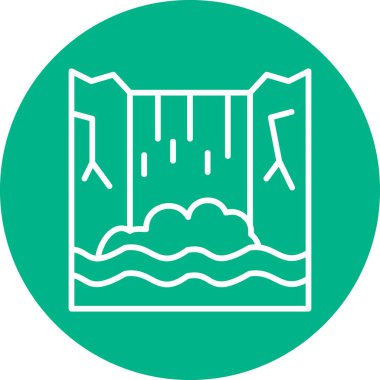 Şelale ikonu vektör illüstrasyonu