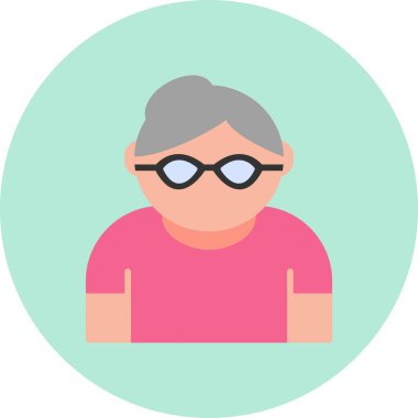 Old Woman internet user logo, simple icon for web page 
