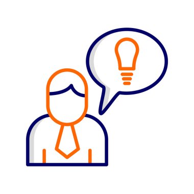 User logo with light bulb idea, simple icon for web page  