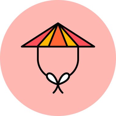 Çin Şapkası web simgesi basit illüstrasyon