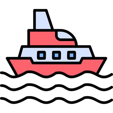 Gemi simgesi vektör illüstrasyonu