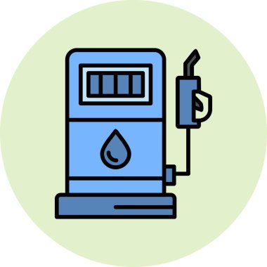 Yakıt istasyonu simgesi, vektör illüstrasyonu