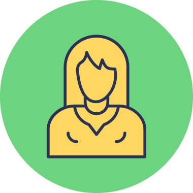 Dişi avatar. Web simgesi basit illüstrasyon