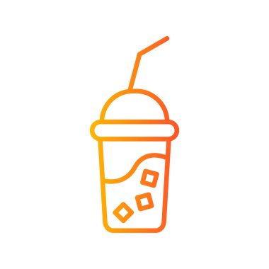 Taze meyve suyu vektörü renk çizgisi simgesi