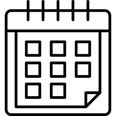 Takvim simgesi, vektör illüstrasyonu basit tasarım