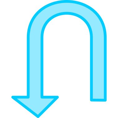 U Dönüş simgesi vektör illüstrasyonu