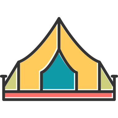 kamp çadırı ikonu vektör illüstrasyonu