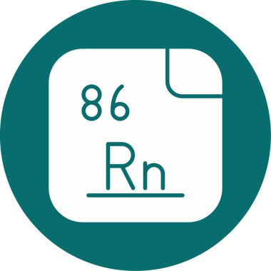 Radon, kimyasal element, web basit illüstrasyon