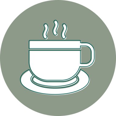 çay fincanı simgesi, vektör illüstrasyonu