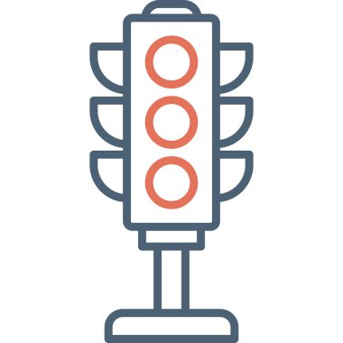 Trafik ışığı simgesi, vektör illüstrasyonu