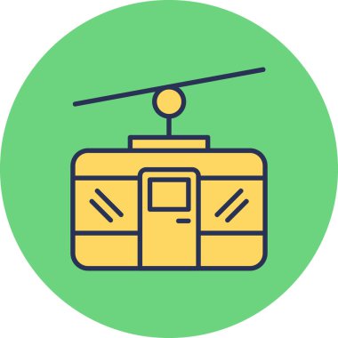 Bir tren simgesinin vektör illüstrasyonu