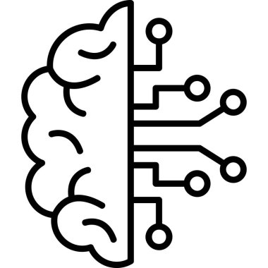  Beyin ikonu. Basit resimleme