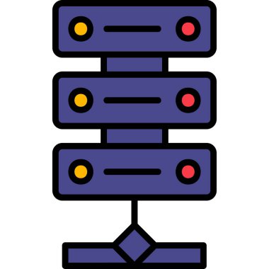 Sunucu. Web simgesi basit illüstrasyon